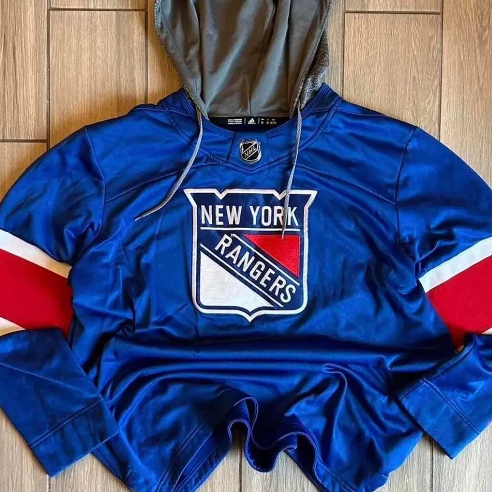 NHL Adidas Pullover New York Rangers Hockey Jersey Hoodie - Size  XL